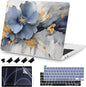 Teryeefi Compatible with M2 M1 MacBook Pro 13 inch Case A2338 A2251 A2289 A2159 A1989 A1706 A1708 (Release 2016-2020 2022),Protective Slim Cover+Keyboard Cover for MacBook Pro 13 Touch Bar, Art Floral