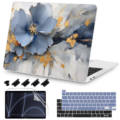 Teryeefi Compatible with M2 M1 MacBook Pro 13 inch Case A2338 A2251 A2289 A2159 A1989 A1706 A1708 (Release 2016-2020 2022),Protective Slim Cover+Keyboard Cover for MacBook Pro 13 Touch Bar, Art Floral