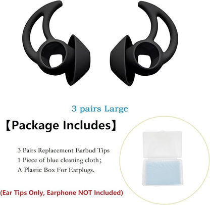 Earbud Tips 3 Pairs Large Compatible with Bose QuietComfort Earbuds and Sport Earbuds