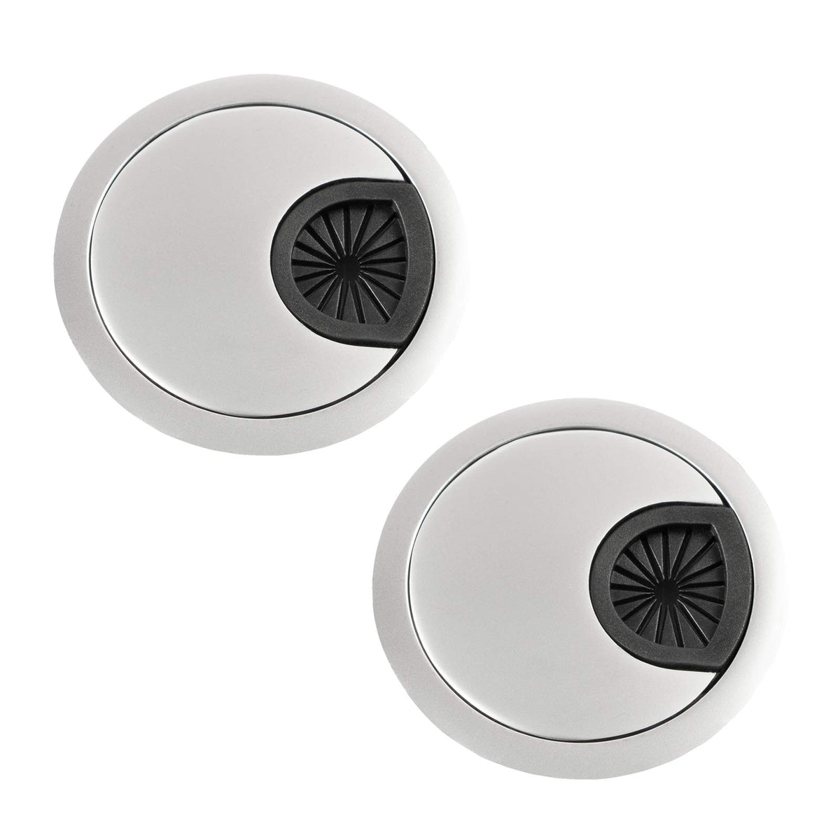 aoozleny Desk Grommet for Wire Organizer,PC Computer Desk Plastic Grommet Cord, Tidy Cable Hole Cover Organizers,2 Pack (53mm, Black)