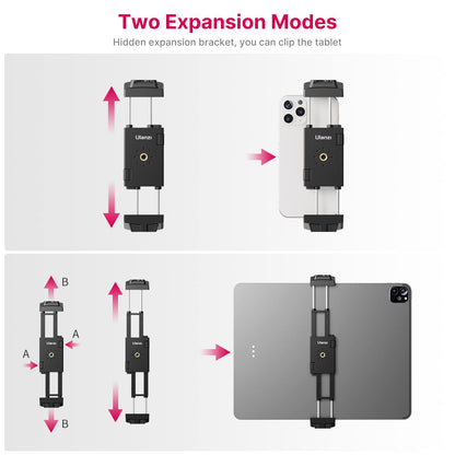 ULANZI ST-29 Phone Tripod Mount, 2-in-1 Tablet Smartphone Holder Adapter