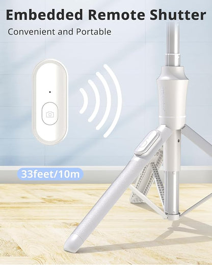 UBeesize 62'' Magnetic Selfie Stick Phone Tripod with Wireless Remote, Extendable Cell Phone Tripod Stand, Compatible with MagSafe, Cellphone Tripod for iPhone 15 14 13 12 and Android Phones White