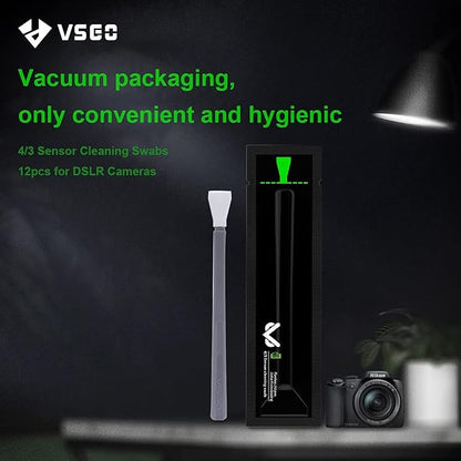 VSGO Camera Sensor Cleaning Kit for Micro Four Thirds (M43) Cameras – 12 Pack 12mm Sensor Cleaning Swabs, Professional Mirrorless Camera Cleaner Kit (MILC, ILDC) (V-S01E)