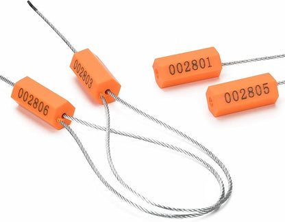 50PCS Steel Cable Seals Metal Security Seal Numbered Metal Truck Trailer Seals Security Tags Tamper Evident Tags Container Seals Pull Tight Steel Wire Seals