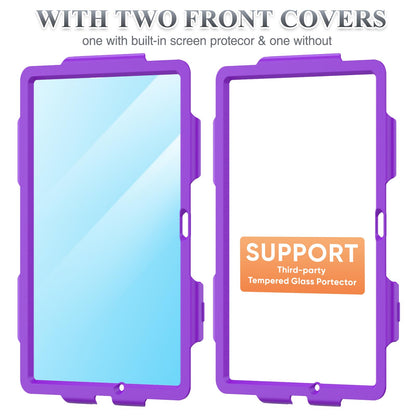 SEYMAC stock Case for Samsung Galaxy Tab A11+ Plus/A9+ Plus 11'', Full-Body Drop Protection Case with Screen Protector Pencil Holder [360° Rotating Hand Strap] &Stand, Purple+Colorful