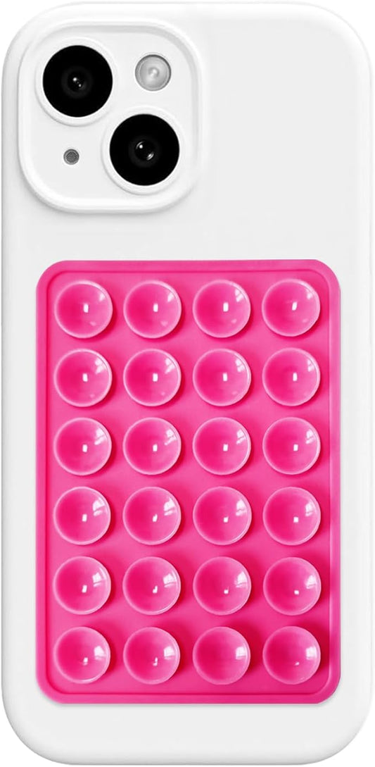 AZXYI Anteel Silicone Suction Phone Case Mount, Silicon Adhesive Suction Cup Phone Mount, Non Slip Sticky Phone Grip for Cellphone, Strong Grip Holder for Selfies and Videos (Rose)