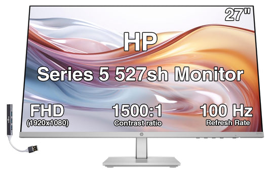 HP Series 5 527sh 27" FHD IPS Monitor with 300 nits Brightness (2 Pack)