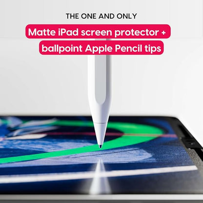 Astropad Rock Paper Pencil v2.0 – Paper Screen Protector for iPad 10.2 (7th, 8th, 9th Gen) + point Apple Pencil Tips 2 Pack – Compatible with Apple Pencil 1st and 2nd Gen
