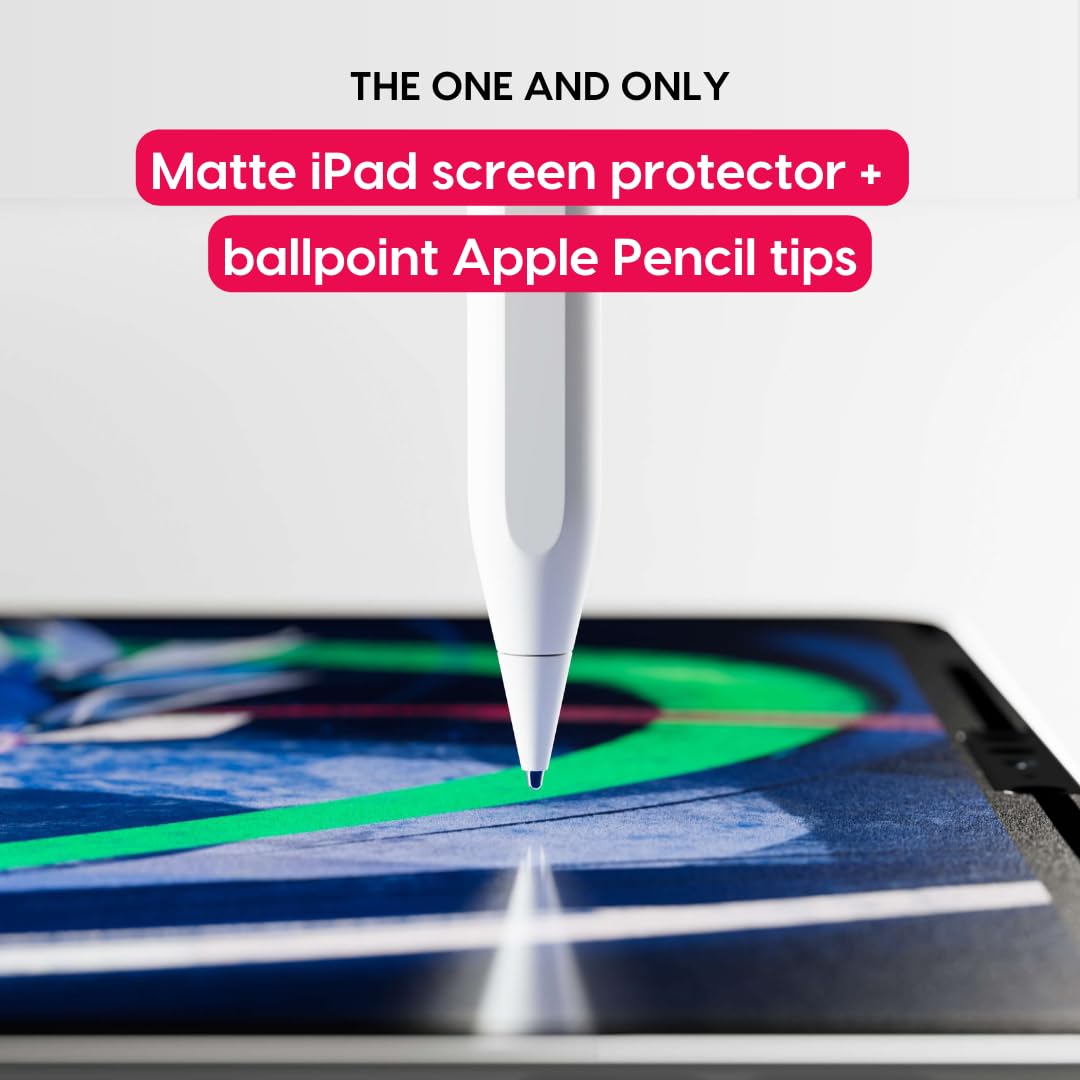 Astropad Rock Paper Pencil v2.0 – Paper Screen Protector for iPad Pro 11 inch (M4, 2024) + Apple Pencil Tips Replacement 2 Pack – Apple Pencil 1st and 2nd Gen