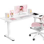 Veken 55 Inch Large Electric Standing Desk, Gaming Table, White