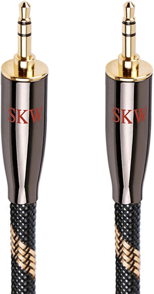SKW Audiophiles High Gauge AUX Cable 3.5mm Male to Male Jack Cable with Diameter 6.8mm Stereo Audio Cable 6.5ft(2m)