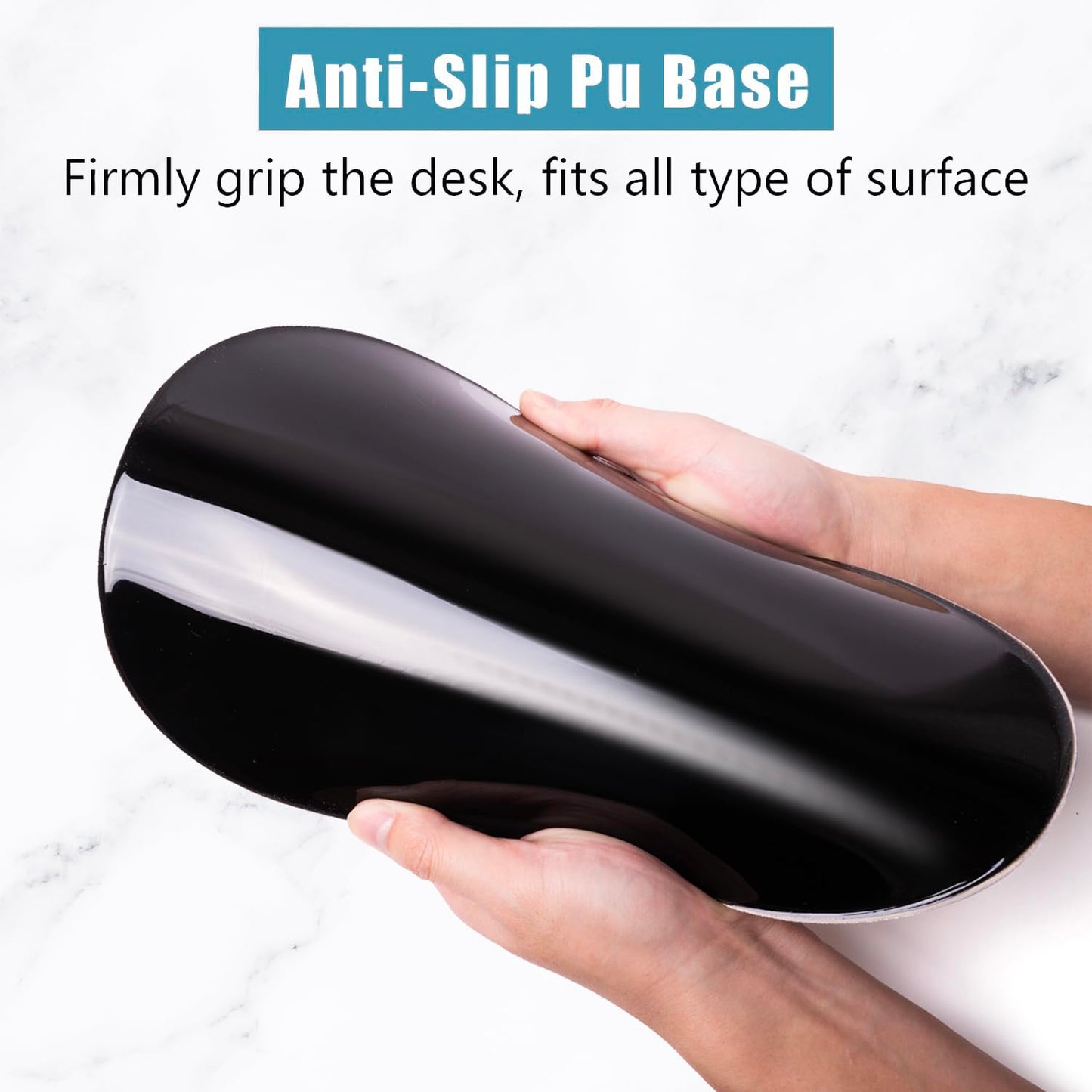Armanza Ergonomic Mouse Pad Wrist Support, White Mouse Pad with Wrist Rest, Entire Memory Foam & Non-Slip PU Base MousePads with Massage Design for Pain Relief, Desk, Office, 12" x 8" x 1.2" Inch