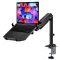 WALI Laptop Desk Mount for 15.6 inch Notebook, Fully Adjustable Single Monitor Arm with Laptop Holder for 32 inch Screen, Laptops Stand with Ventilated Tray, Up to 22 Lbs, (GSDM00LP), Black