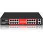 STEAMEMO 16 Port Gigabit PoE Switch, Smart Managed Gigabit Ethernet Switch, 16 PoE+ Ports@240W, Plug and Play, Vlan, Fanless, Desktop or Rackmount, Overload Protection w/ Port