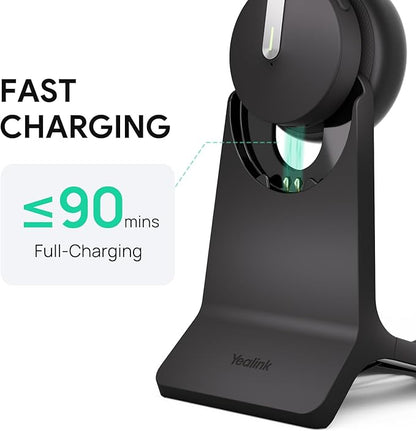 Yealink BH70 Mono Wireless Headset with Mic for Work, Bluetooth Headphone Teams Certified, up to 35h Talk Time, 91g Lightweight Comfort, USB-C to A