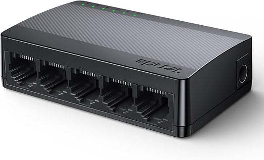 Tenda 5 Port Gigabit Ethernet Switch, Desktop Ethernet Splitter, Unmanaged Network Switch Hub for Office/Home, Plug & Play, Wall-Mount, Fanless Quiet, Plastic Case, SG105
