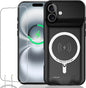 Battery Case iPhone 16 Plus, Upgraded 12000mAh Rechargeable Portable Extended Battery Pack Supported Qi Wireless Charging Case Compatible with iPhone 16 Plus (6.7 inch) Charger Case Power Bank (Black)