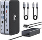 DisplayLink Docking Station,15-in-1 DisplayLink Dock for MacBook M1/M1 and Windows,2 HDMI Port,2 DP Port, 120W DC Power Supply,6 USB Ports,2.5G Gigabit Ethernet, SD/Micro sd,Audio