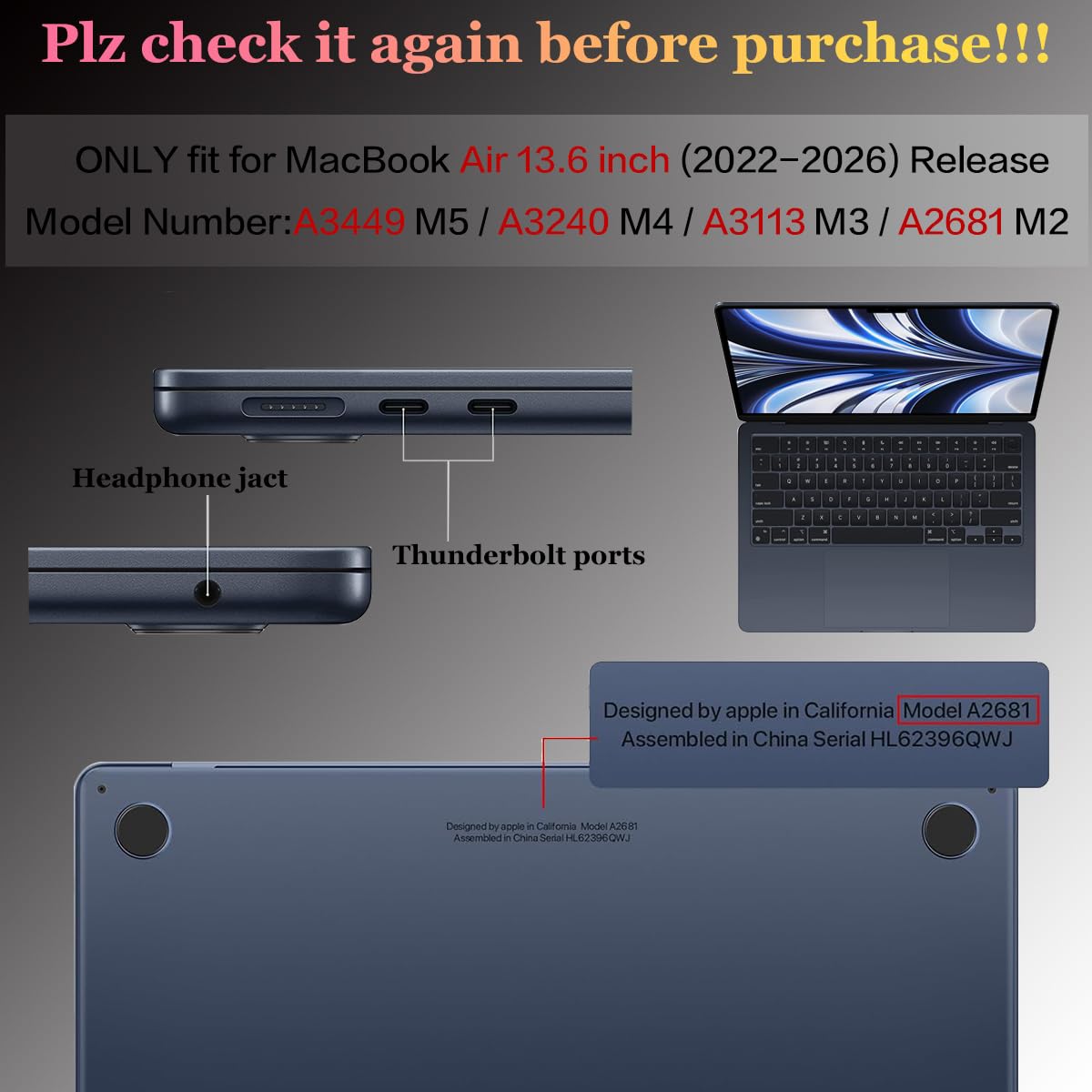 CISSOOK Compatible with MacBook Air 13.6 inch Case 2026 2025 2024 2023 2022