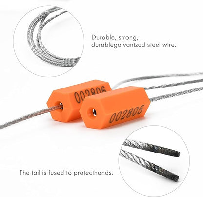 500PCS Steel Cable Seals Metal Security Seal Numbered Metal Truck Trailer Seals Security Tags Tamper Evident Tags Container Seals Pull Tight Steel Wire Seals