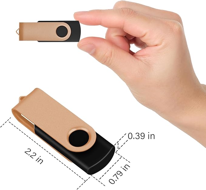 128MB 100-Pack USB Flash Drives Bulk EASTBULL USB 2.0 Thumb Drive,Gold