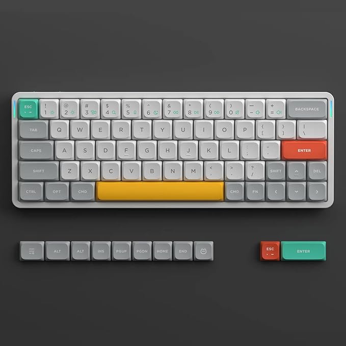 nuphy Air60 V2 Portable Wireless Keyboard 60% Low Profile Mechanical Keyboard Support QMK/VIA Compatible with Windows/mac OS/Linux Supports Bluetooth 5.1/2.4GHz/USB-C White-Gateron Wisteria Switch