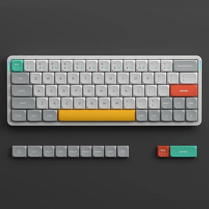 nuphy Air60 V2 Portable Wireless Keyboard 60% Low Profile Mechanical Keyboard Support QMK/VIA Compatible with Windows/mac OS/Linux Supports Bluetooth 5.1/2.4GHz/USB-C White-Gateron Wisteria Switch