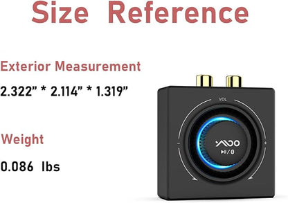 YMOO B06T3 Bluetooth 5.3 Receiver, 100ft RCA Bluetooth Audio Adapter for 3.5mm Jack AUX HiFi Home Stereo/Speaker from Smartphone/Tablet/Laptop,Dual Link for Two Speakers,SBC AAC Audio
