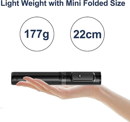 Selfie Stick Tripod with Remote Aluminum Alloy Phone Tripod Bluetooth Remote and 270°Rotation Stand Compatible with iPhone and Android Phone