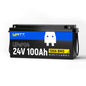 WattCycle 2X 12V 100Ah LiFePO4 Lithium Battery - Group 24, 15000+ Deep Cycles, Built-in 100A BMS, Low-Temp Tech for RV, Solar, Marine, Trolling Motor, Home Energy Storage (2 Pack)