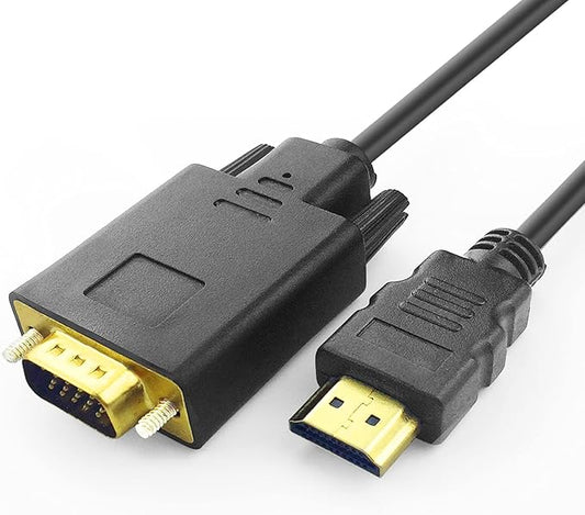 PeoTRIOL HDMI to VGA Cable, 1080P HDMI Male to VGA Male M/M Video Converter Cord Adapter Compatible with hdmi Desktop, Laptop, DVD to 15 Pin D-SUB vga HDTV Monitor Projector (10 Feet)