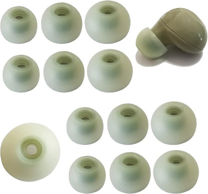 Silicone Earbuds Tips for Galaxy Buds 2 Filter Screen Replacement Ear Tips for Samsung Galaxy Buds+/Galaxy Buds PE Earbuds, 6 Pairs LMS Green