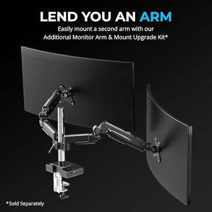 SABRENT Thunderbolt 4 Docking Station with Monitor Desk Mount, Gas-Lift Arm, 4 USB Ports, UHS-II Card Reader, Gigabit Ethernet, HDMI, DisplayPort, 8K/4K, VESA Mount for Monitors up to 32” (DS-T4WA)