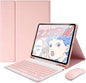 Keyboard Case for iPad Air 11 inch (M3 2025/M2 2024) with Mouse, Case for iPad Air 5th/4th Gen with Keyboard Cover with Pencil Holder, Pink