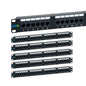 ICC CAT5e RJ45 Patch Panel, 24-Port 1U 19-Inch Rackmount, Black, 1-Pack