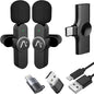 Wireless Mics, Wireless Clip on Microphones, Lapel Microphone A2d One Pair Two, for Android Phone, iPhone 15, Laptop, Video Recording