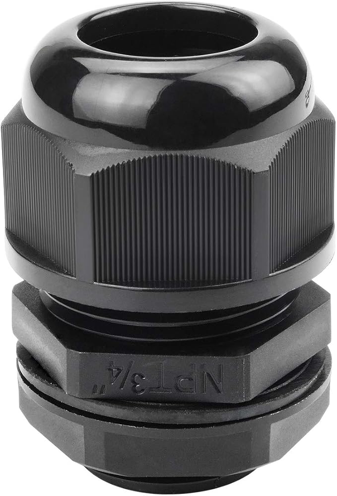XHF 20 Pcs 3/4" IP68 Strain Relief Nylon Cord Grip Waterproof NPT Cable Glands Adjustable UL Listed and RoHS Compliant(Black)