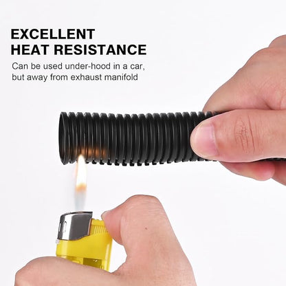 CrocSee 10FT - 1 Inch Split Wire Loom with Installation Tool - Black