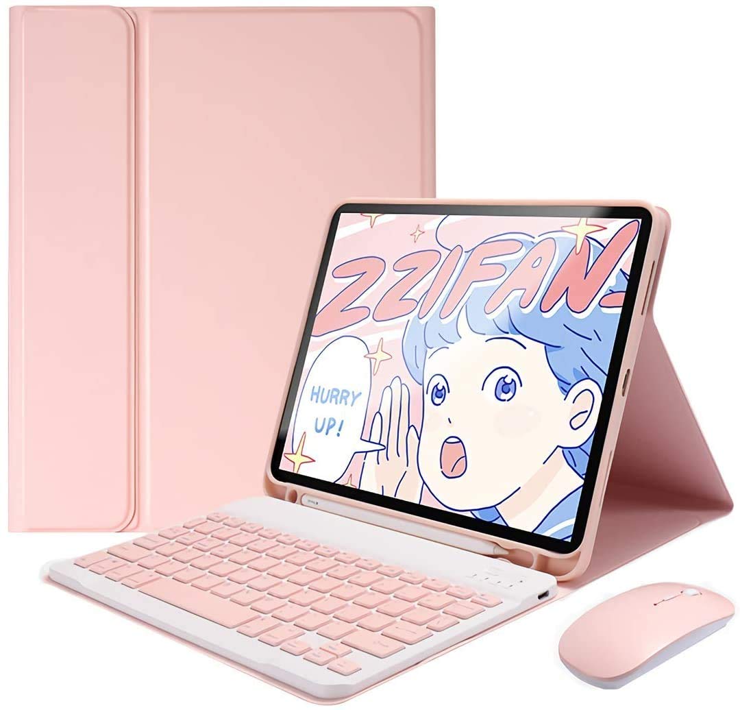 Keyboard Case for iPad Mini 7th(A17 Pro) 2024/Mini 6th Generation with Mouse,Case for iPad mini7/mini6 with Detachable Wireless Bluetooth Keyboard Pencil Holder Slim Smart Cover, Sky Blue