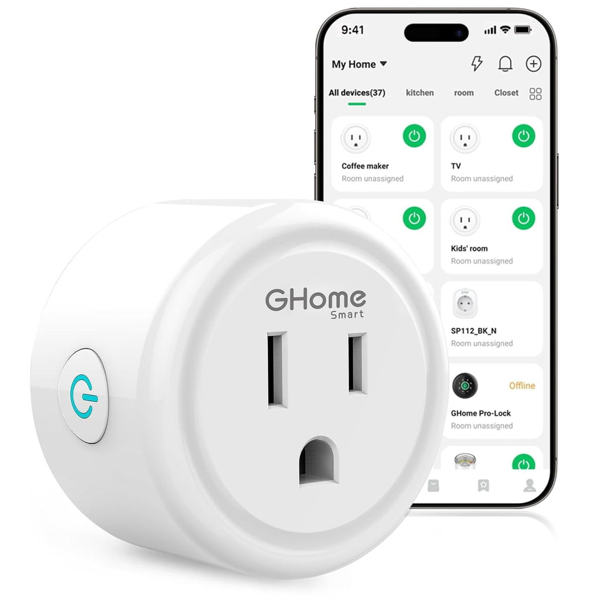GHome Smart Plug, WiFi Smart Plugs that Work with Alexa and Google Home