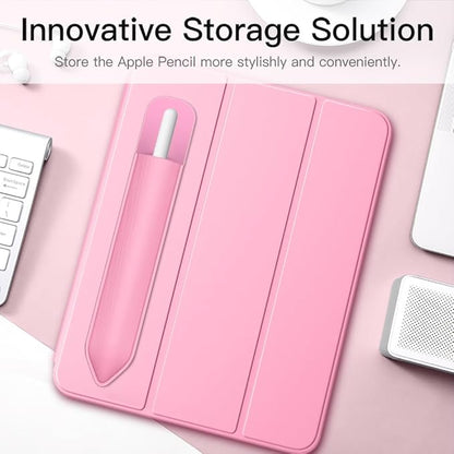 MoKo Pencil Holder Sticker Fit Apple Pencil Pro, Apple Pencil (USB-C), Apple Pencil 1st/2nd Generation, Elastic Pencil Pocket Pouch Adhesive Sleeve Attached to iPad Case for Stylus Pens, Flowers Pink
