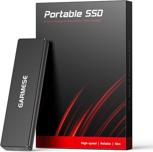 GARMESE 1TB External SSD - Up to 1000MB/s Read Speed USB 3.2 Gen 2 Portable SSD, External Solid State Drives with Type-C Cable for PC Mac Game Console
