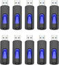 JUANWE 64GB Flash Drives 5 Pack, USB 3.0 Flash Drive Retractable Slide Thumb Drive, Thumb Drives 5 Pack Jump Drives Multipack Bulk USB Drive Data Storage for Computers, Blue