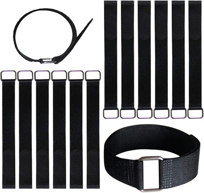 12 inch Reusable Fastening Cable Straps - Hook and Loop Fixing Straps - 12 Pack