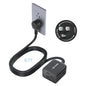 TROND 360° Rotating Flat Plug Extension Cord 6ft, Low Profile Small Power Strip, 3 Side Grounded Outlet, 13A, SPT 16/3 Gauge Cable for Indoor Home Office Kitchen Cruise Travel Essentials, Black