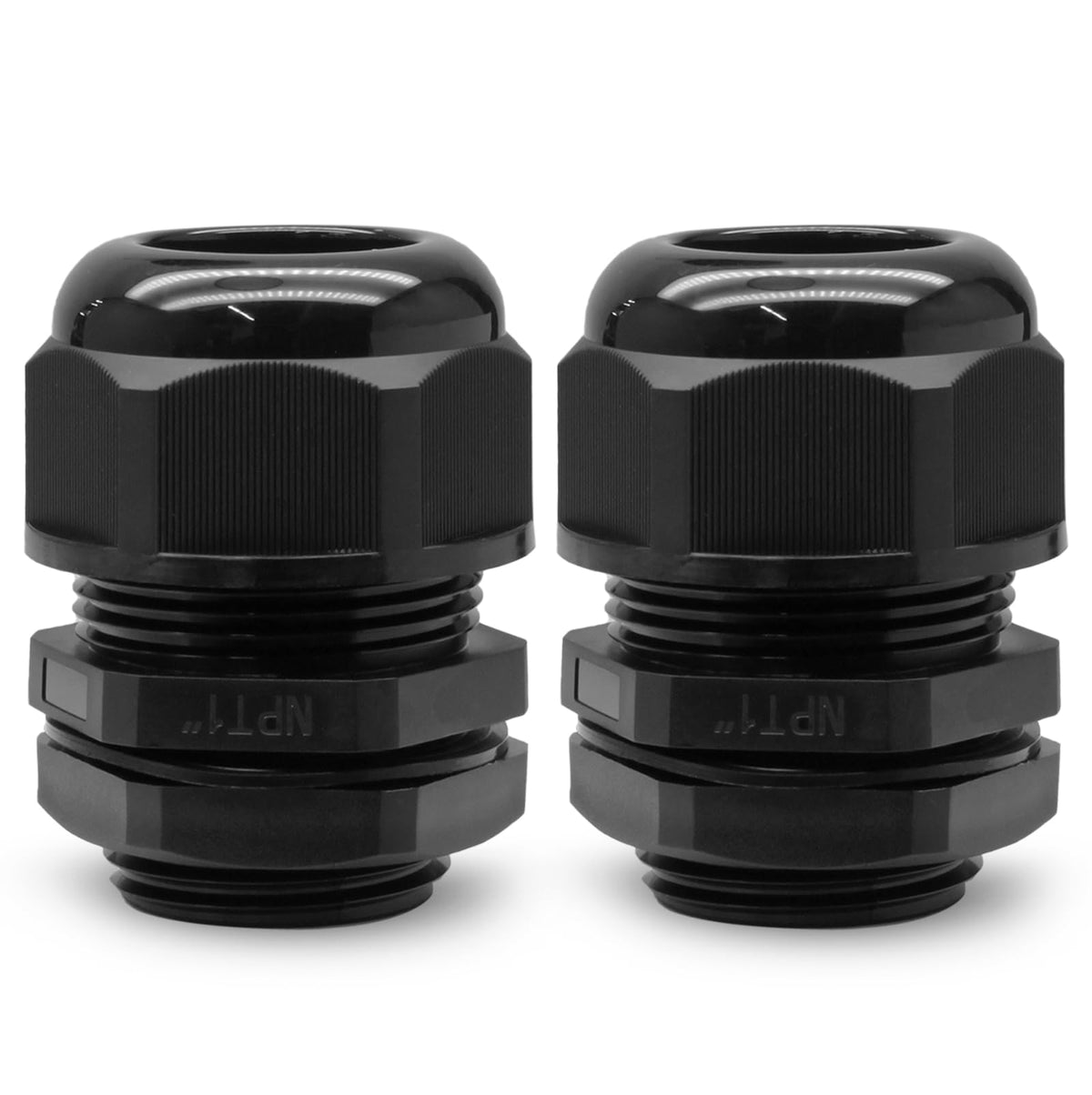Kyuionty 12 Pcs 1/2" NPT Nylon Cable Glands, Black Cable Cord Connector