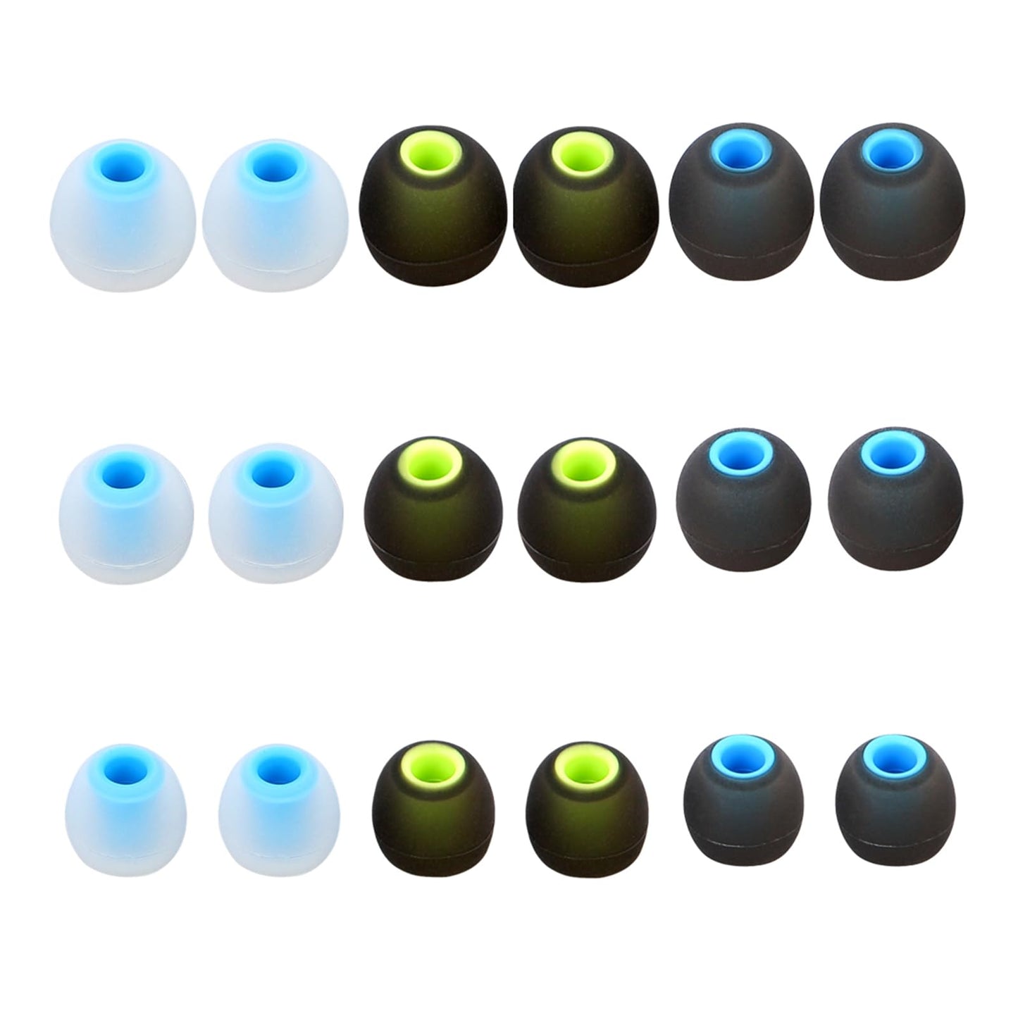 MMYQXI Earbud Replacement Tips Silicone Earbud Tips Earbud Covers Fit for in-Ear Headphones (Inner Hole 3.8mm -5.1mm) Ear Tips Earbud Rubber Tips 9 Pairs S/M/L