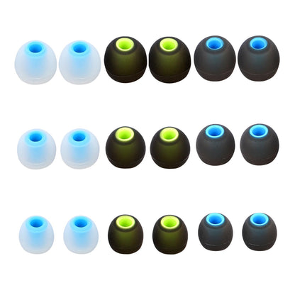 MMYQXI Earbud Replacement Tips Silicone Earbud Tips Earbud Covers Fit for in-Ear Headphones (Inner Hole 3.8mm -5.1mm) Ear Tips Earbud Rubber Tips 9 Pairs S/M/L