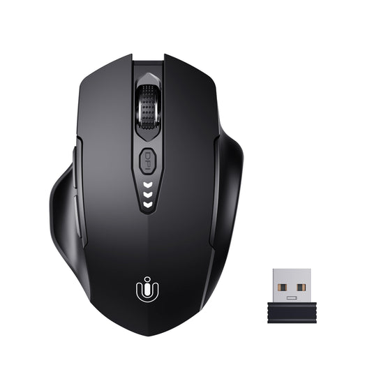 Uineer Wireless Mouse, 2.4GHz Rechargeable Computer Mouse, Battery Display