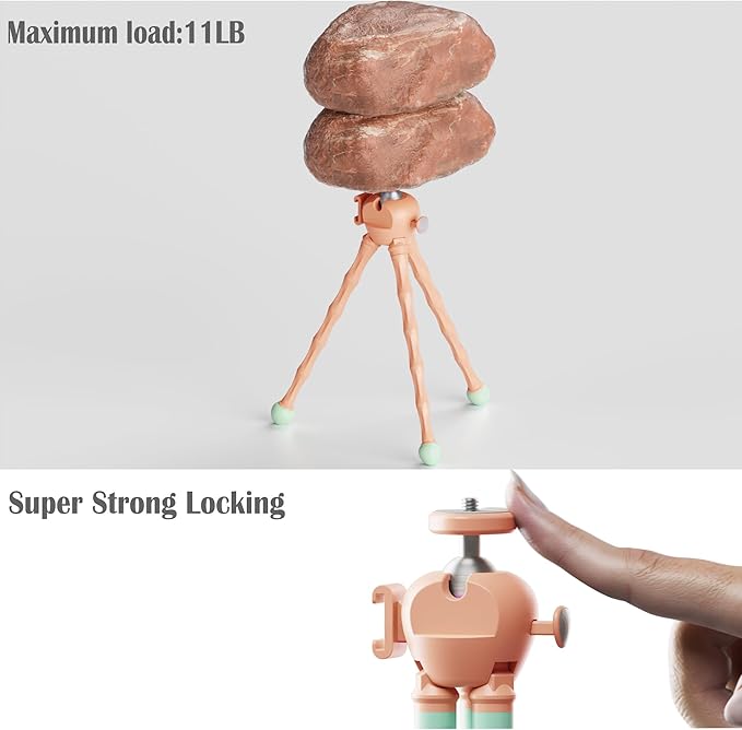 Phone Tripod with Wireless Remote - 2 in 1 Replaceable Flexible Tripod for iPhone, Portable Selfie Stick for Video Recording Vlogging - Compatible with iPhone Android Go Pro, Digital Camera